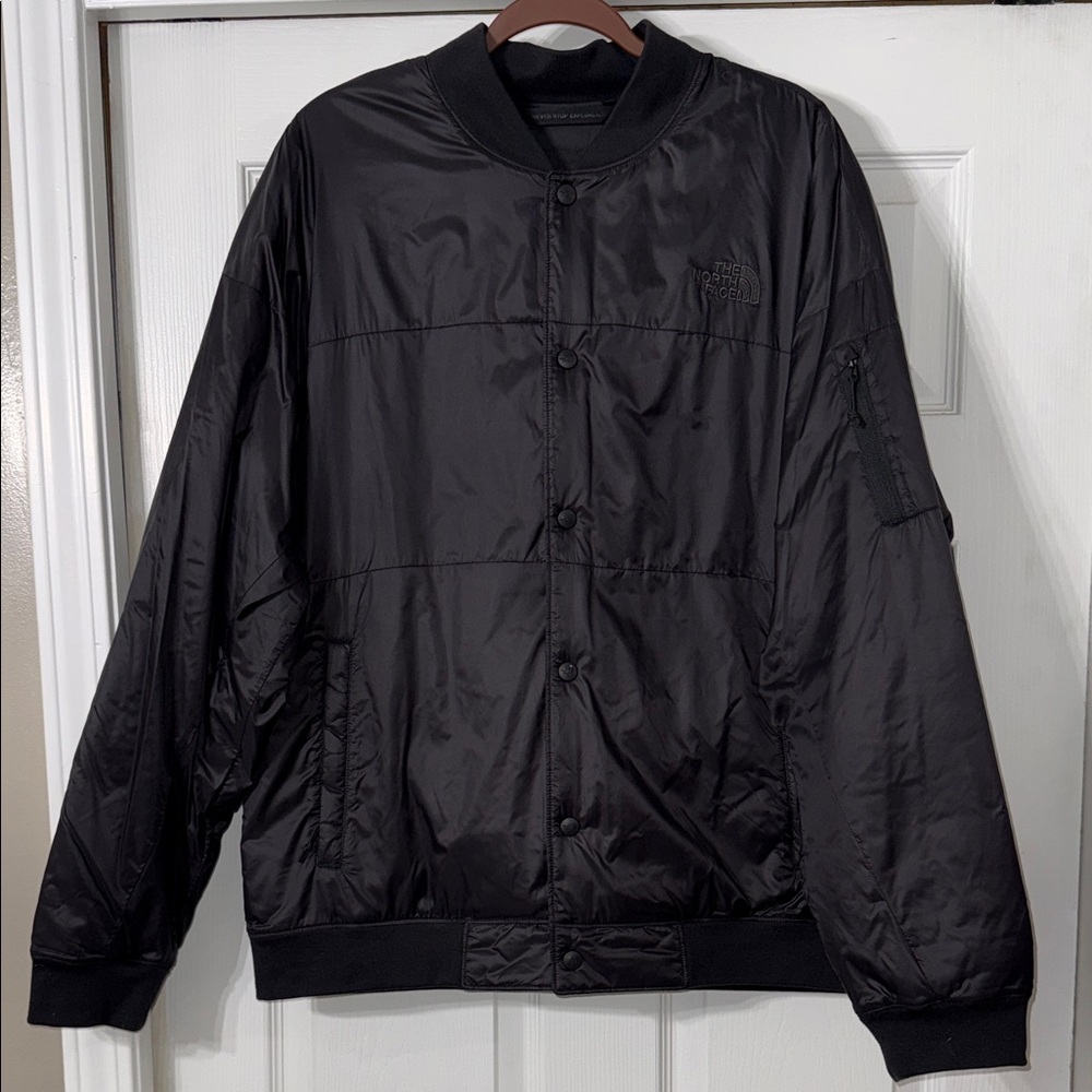 The North Face Men's Black Button Up Jacket - Size Large